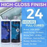 Vida Rosa Epoxy Resin Kits for Beginners with molds,dried flower，600ml/ 21.16oz Crystal Coating for Art, Craft, Jewelry Making, River Tables,2 Gloves, 2 Measuring Cup and 2 Wooden Sticks VidaRosa