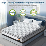 Maxzzz 12 inch King Hybrid Mattress in a Box, Cooling Gel Infused Memory Foam and Pocket Spring Mattress, Medium Firm, 76x80 inches Maxzzz