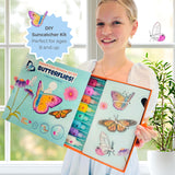 Stained Glass Window Art Kit – Butterflies! | DIY Suncatcher Craft with Activity Book & Color Guide | Creative Gift for Ages 8–12+ | Educational Craft for Kids & Adults (Butterfly) SunnyLifeStudios