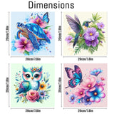 Canrichshop 4 Pack Framed Paint by Numbers Kit for Adults Beginner & Ages Over 12,Animals Paint by Number Kits, DIY Number Painting for Adults Flowers for Decor Present 8X 8 inch Canrichshop