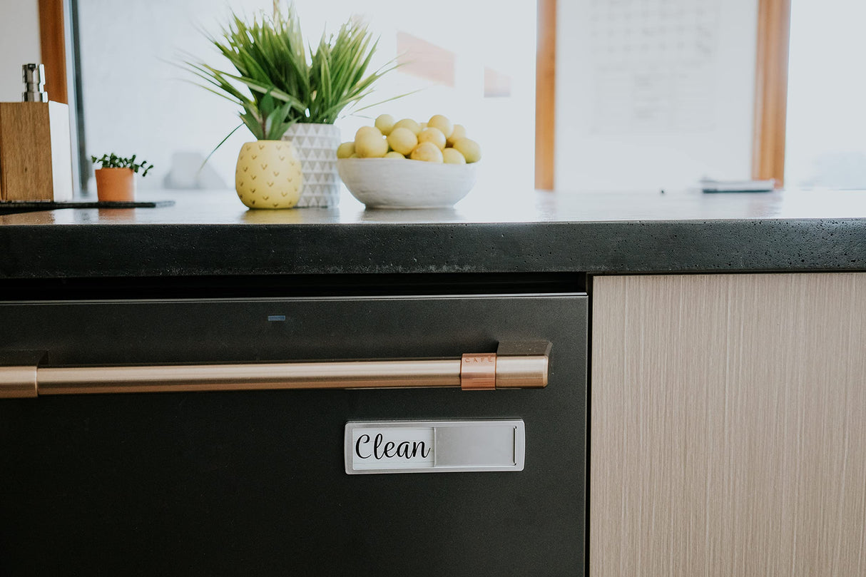 Dishwasher Magnet Clean Dirty Sign, Strong Universal Dirty Clean Dishwasher Magnet Indicator for Kitchen Organization, Slide Rustic Farmhouse Black and White Wood Brothers Bench