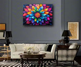 MaiMMaledy Paint by Numbers Kit for Adults Beginners Canvas Pictures with Framed Drawing Painting Acrylic Pigment with Wooden Triangle Easel Colorful Flowers 8Wx12L inch MaiMMaledy