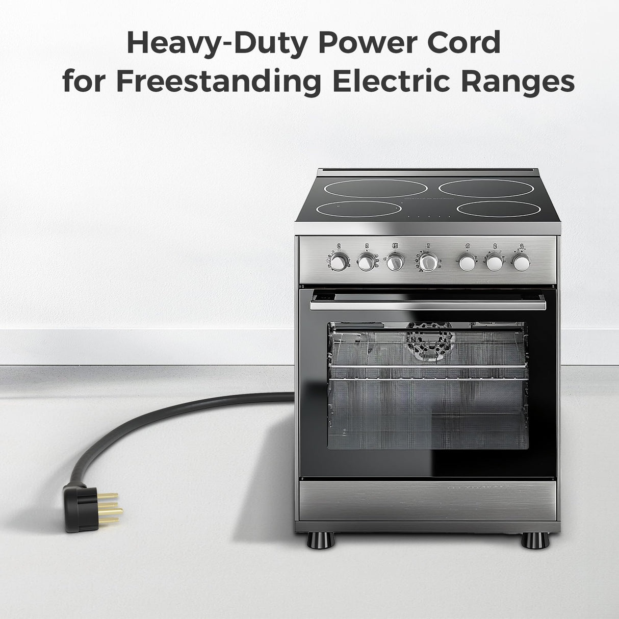 Cable Matters 4 Prong to 4 Wire Range Cord 10 ft, Heavy Duty 6/8 AWG, 50 Amp Cord, Compatible with Tesla Charger/EV Charger / J1772 Charger (NEMA 14-50P to 4-Wire) Cable Matters