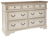 Signature Design by Ashley Realyn French Country 7 Drawer Two Tone Dresser, Chipped White Signature Design by Ashley