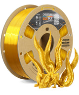 OVERTURE Silk Filament PLA 1.75mm Clog-Free Shiny 3D Printer Filament, 1kg Spool (2.2lbs), Dimensional Accuracy +/- 0.02 mm, Fit Most FDM Printer(Silk Gold) OVERTURE