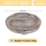 Wooden Decorative Tray Candle Holder: Romadedi Round Wood Tray Home Decor, Whitewash Rustic Trays for Farmhouse Dinning Table Kitchen Countertop Coffee Table Wedding Centerpiece, 11inch, Size L Romadedi