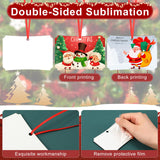 Zeyune 48 Pcs Christmas Sublimation Ornament Blanks 3.5"x2.48" Rectangle Double Sided Blanks Christmas Hanging Ornament Blank Personalized Sublimation Blank with Rope DIY for Christmas Tree Decoration Zeyune