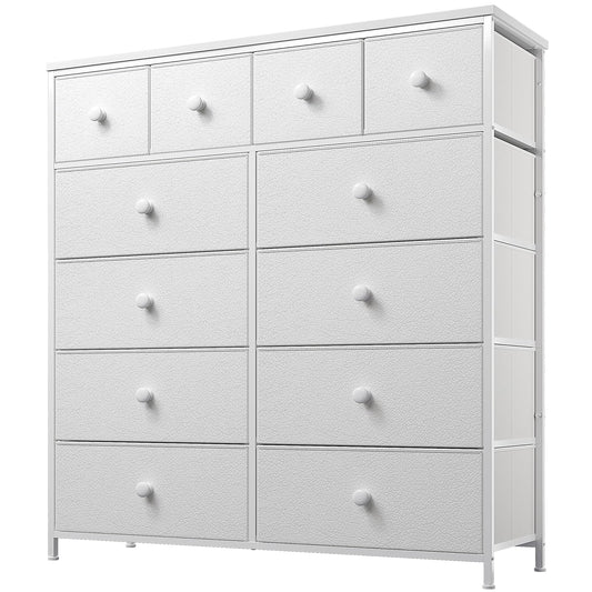 EnHomee Dresser,White Dresser for Bedroom with 12 Drawers,Tall Dressers for Bedroom,White Dressers & Chest of Drawers for Bedroom,Closet,Nursery,Girls