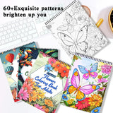 Cosomia Adult Coloring Books Set, 3 Fun Coloring Books for Adult Relaxation, 60 Pages of Flowers Nature Landscapes Animals, Brain Game for Adults Cosomia