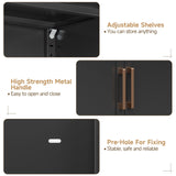 71" Metal Wardrobe Cabinet with Hanging Rod, Metal Clothing Storage Cabinets with 2 Doors and Adjustable Shelves, Armoire Wardrobe Closet for Bedroom, Laundry Room, Cloak Room, Black Bestoo