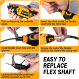 Rotary Tool Kit: DEKOPRO Power Hand Rotary Tools Mini for Wood/Metal, Electric Grinder Drill Machine Set with Flex Shaft for Carving, Cutting, Sanding, Grinding, Polishing, Engraving DEKOPRO