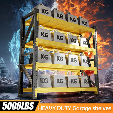 IYANEN 60" W Storage Shelves Heavy Duty, 4 Tier Metal Garage Shelving Units, 5000LBS Heavy Duty Adjustable Shelf, Garage Storage Rack, Industrial Shelving for Shop, Warehouse,60" W x 24" D x 79" H IYANEN