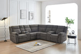 Power Reclining Sectional Sofa Set, Premium Fabric Recliner Couch with USB Port/Console Storage/Cup Holders Home Theater Sectional Sofa Set Secsofier