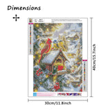 MBNTJHT Christmas Diamond Art Kits for Adults,5D Round Drill Cardinals Diamond Painting Kits for Beginners,Birds Snow Scene Gem Art Painting by Diamonds for Home Decor 12X16 Inch. MBNTJHT