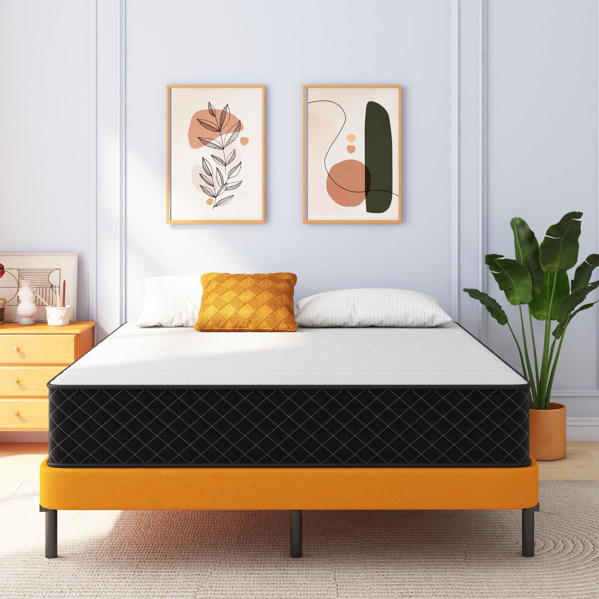 Swbvs Double Mattress, 10 Inch Hybrid Memory Foam Full Size Mattress, Full Bed Mattres in a Box Pressure Relief & Firm Mattresses,Double Size Matress Swbvs