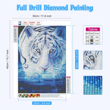 NAIMOER Tiger Diamond Art Kits for Adults, Full Drill 5d Diamond Art Animals Diamond Art Kits Gem Art Painting Rhinestone for Home Wall Art Decor 30x40 cm NAIMOER