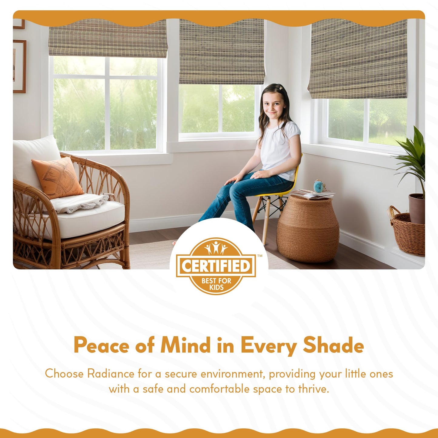 Radiance Cordless Bamboo Roman Shades for Windows - Flatweave Bamboo Blinds for Reduce Bright Light - Easy to Lift & Fold Up Window Shades - Driftwood - 35 in. W x 48 in. L - (02208870E)