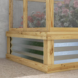 Outsunny Raised Garden Bed with Polycarbonate Greenhouse, Wooden Cold Frame Greenhouse, Garden Flower Planter Protection, Peak Roof, 35.5" x 31.5" x 36", Natural Outsunny