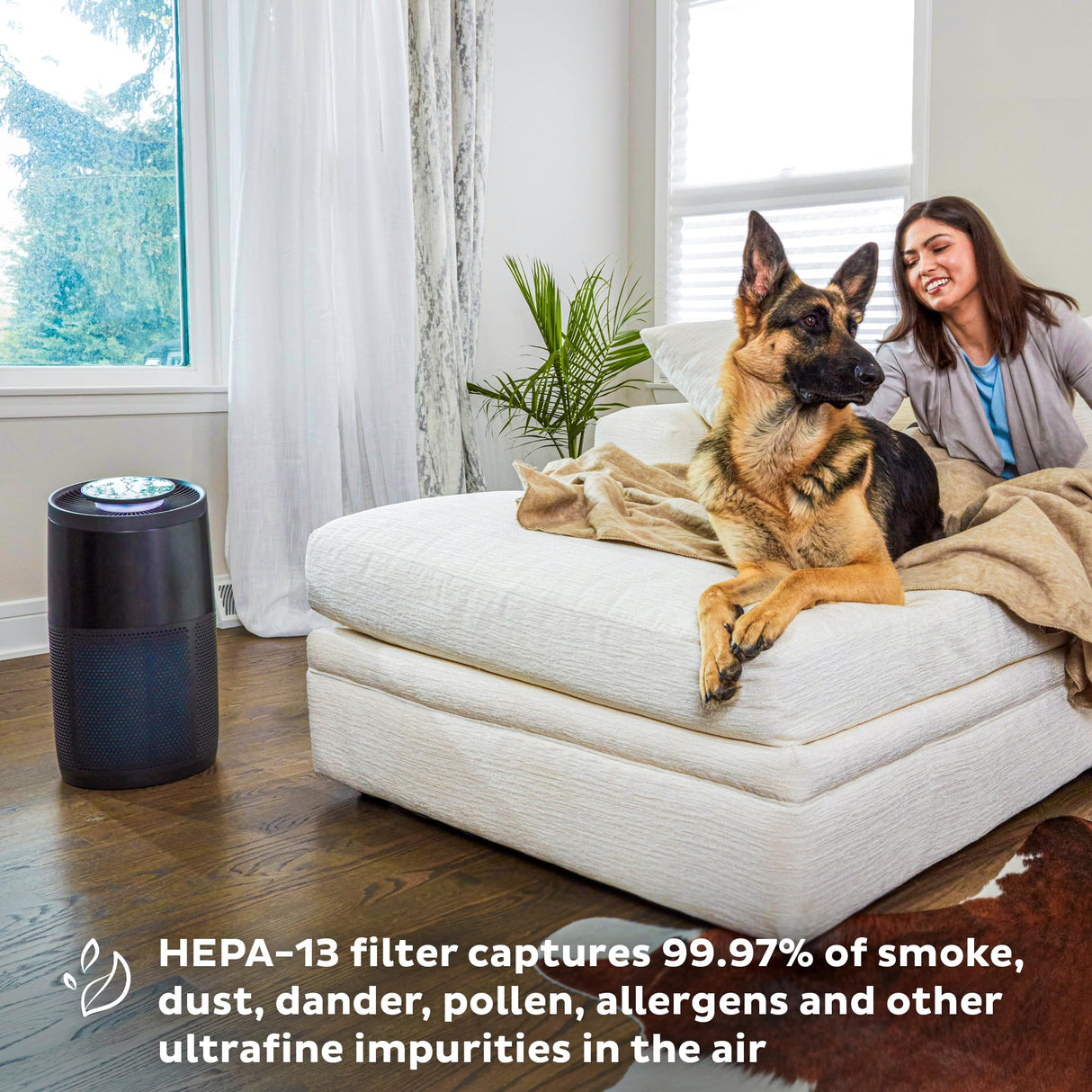 Instant HEPA Quiet Air Purifier From the Makers of Instant Pot with Plasma Ion Technology, Rooms up to 1,940ft2, removes 99% of Dust, Smoke, Odors, Pollen & Pet Hair, for Bedrooms, Offices, Charcoal Instant