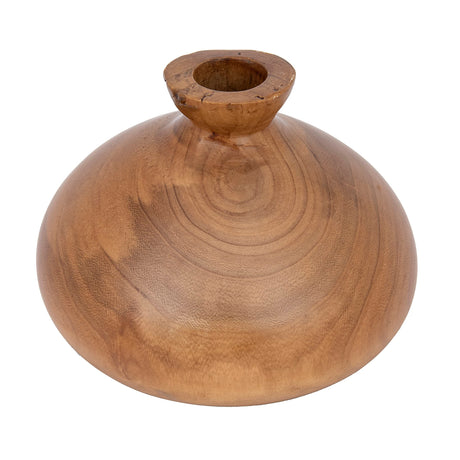 Creative Co-Op Decorative Paulownia Wood Vase, Walnut Finish Creative Co-Op