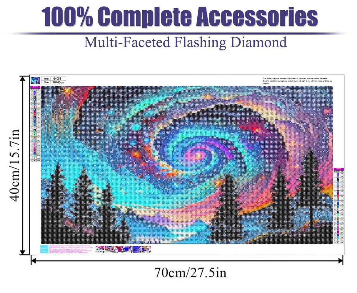 pchmcu 5D Diamond Painting Mountain,Diamond Painting Galaxy Kits for Adults,DIY Full Drill Crystal Rhinestone Arts and Crafts,Gem Art Paints with Diamond Home Wall Decor 27.5 X 15.7inch pchmcu