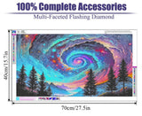 pchmcu 5D Diamond Painting Mountain,Diamond Painting Galaxy Kits for Adults,DIY Full Drill Crystal Rhinestone Arts and Crafts,Gem Art Paints with Diamond Home Wall Decor 27.5 X 15.7inch pchmcu