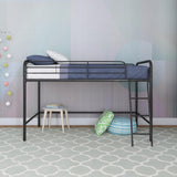 DHP Jett Junior Twin Metal Loft Bed, Black DHP