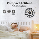 Jassurance Wall Clock Battery Operated,Silent Non Ticking Modern Rustic Metal Small Clocks for Living Room/Bedroom/Office/Kitchen/Farmhouse Home Decor-12IN(Arabic Number-Black) Jassurance