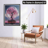 LOMSIOY Diamond Art Painting Kits Tree for Adults Paint with Diamond Art Cherry Blossom, Round Full Drill Crystal Rhinestone Crafts Gem Arts for Home Wall Decor 12x16 inch LOMSIOY