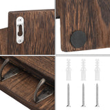 MOOACE Mail Organizer Wall Mount with Key Hooks, 2-Slot Wood Mail and Key Holder for Wall Organizers, File Letter Folder Home Office Accessories Organizer Farmhouse Decor MOOACE