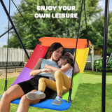 Trekassy Swing Sets for Backyard, 440lbs Heavy Duty A-Frame Metal Swing Stand with 60" Large Platform Swing for Outdoor Playground Park Trekassy