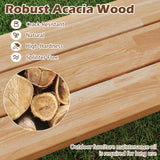 Toolsempire Outdoor Bench Garden Bench, 63" Backless Acacia Wood Bench with Heavy-Duty Metal Legs, Patio Dining Bench Front Porch Benches for Outside, Yard & Garden Toolsempire