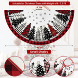 DISENB Christmas Tree Skirt 48 Inch, Red and Black Buffalo Plaid Xmas Tree Skirt, Winter Christmas Tree Mat for Home Party Holiday Indoor Outdoor Decorations DISENB