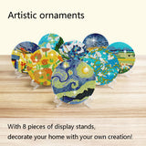 Muzagroo Art Van Gogh Diamond Painting Coasters Kits with Holder Diamond Art Coaster Kits for Beginners Diamond Paintings Kits for Adults Stress-reducing Handicrafts Paint by Diamond 8 PCS (Van Gogh) Muzagroo Art