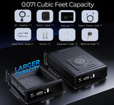 Smart Biometric Safe with Wireless Charging for Phone & Watch, 3 Access Methods to Unlock, Nightstand Drawer Safe LED Display with Humidity & Temperature Monitoring, Stopbox for Cash and Valuables ORARAER