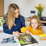 GDYEEH DIY 5D Fairy Diamond Art Kits, Round Full Drill Sparkling Moon Flowers Diamond Painting Picture, Dreamland Diamond Painting Art Kits Craft for Adults Beginners, Home Wall Decor 12x12 inch GDYEEH