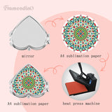 Framendino, 6 Pack Sublimation Blanks Pocket Mirror Compact Travel Folding Mirrors for Makeup Heart Round Framendino