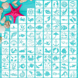 80 Pcs Ocean Animal Painting Stencils Reusable Sea Stencils for Painting on Wood Rocks Canvas Fabric Glass Pottery 2x2 Inch CH HAICHENG