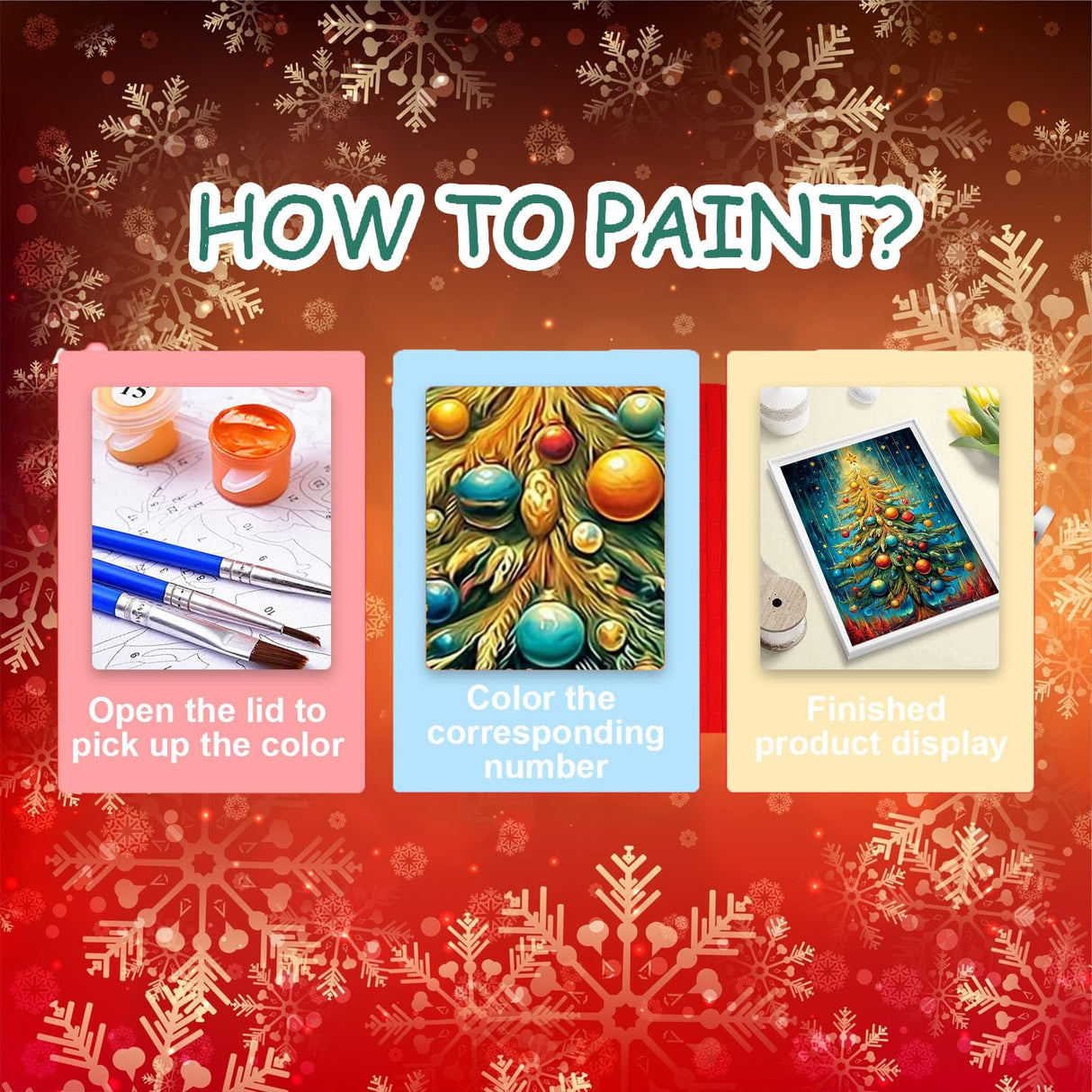 Christmas Paint by Numbers Kit for Adults - Christmas Tree Paint by Number Adult for Gift Home Wall Decor 16x20 Inch HITO