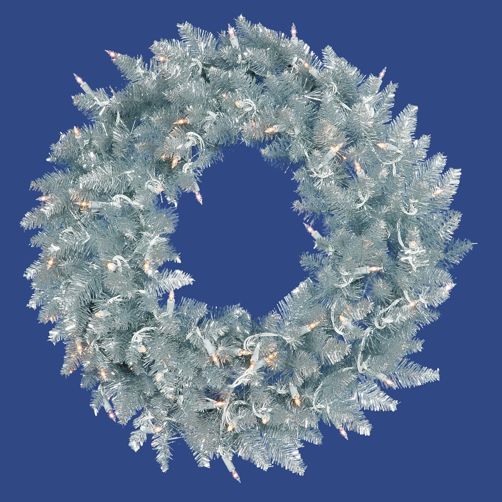 Vickerman 36" Silver Fir Artificial Christmas Wreath, Unlit - Faux Fir Christmas Wreath - Indoor Seasonal Home Decor Vickerman