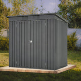 Outdoor Storage Shed, 6 X 4 FT Large Metal Utility Tool Sheds with Floor Frame, Steel Garden Shed for Backyard Garden Patio Lawn，Black Hohuqeri