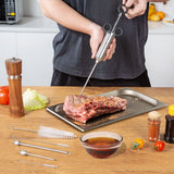 Njek Stainless Steel Meat Flavor Injector Kit, 2-oz Large Capacity with 3 Professional Needles, Marinade and Seasoning Injector Syringe for Beef, Turkey, Brisket, Sturdy and Heavy-duty for BBQ Grill Njek