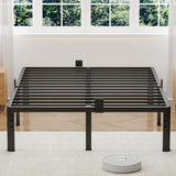 NKZ 14 Inch Queen Bed Frame, Sturdy Metal Platform with Round Corner Legs, 3,500 lbs Heavy Duty Steel Slat Support, Easy Assembly, Noise Free, No Box Spring Needed NKZ