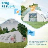 Tangkula 20x40 Ft Heavy Duty Party Tent, Large White Event Tent with Sidewalls, Zippered Door & 12 Windows, Outdoor Wedding Tent with High Strength Galvanized Steel Frame for Patio, Backyard, Parties Tangkula