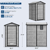 All-Weather Resin Shed with Window, Outdoor Plastic Garden Shed with Lockable Door and Vents, Outdoor Resin Storage Sheds for Tool, Bike, Backyard, Patio Reljofum
