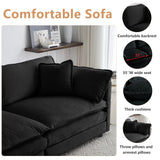 mikibama Luxury 2 Piece Cloud Couches Set, Modern Upholstered Chenille 3 Seater and Loveseat Sofa Set with 9 Pillow for Living Room Bedroom Office Apartment, Black mikibama