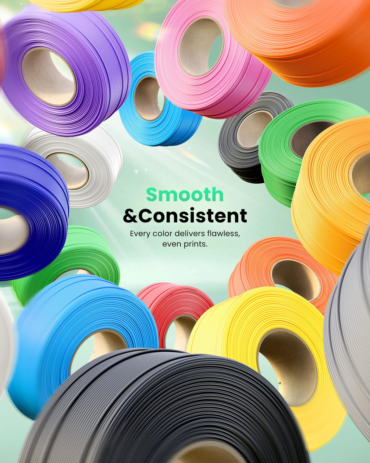 MarsWork PLA Filament 1.75mm PLA 3D Printer Filament(Refill),2kg Refill for Reusable Spools(4.4lbs),Premium Quality 3D Printing Filament for Bambu lab 3D Printers,Black+White MarsWork