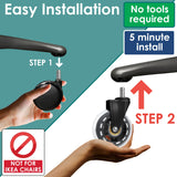 Innovative Haus Office Chair Wheels Replacement Set of 5 - Heavy Duty 3'' Clear Caster Wheels for Carpet and Hardwood Floors - Universal Fit, Quiet and Smooth Rolling - No Desk Floor Mat Needed INNOVATIVE HAUS