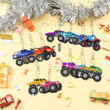 Thinkday 12 Pcs Trucks Diamond Painting Keychains DIY 5d Acrylic Truck Diamond Art Key Chains Vehicle Rhinestone Art Hanging Pendants for Adult Beginners Bags Thinkday