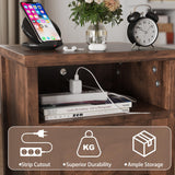 JUMMICO Farmhouse Nightstand, Modern Bedside Table with Barn Door and Shelf, Rustic End Table Side Table for Bedroom, Living Room (1, Rustic Oak) JUMMICO